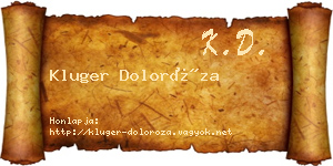 Kluger Doloróza névjegykártya